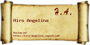 Hirs Angelina névjegykártya